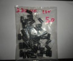 330uF 10V Electrolytic Capacitors NOS Pack of 100