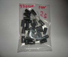 330uF 10V Electrolytic Capacitors NOS Pack of 25